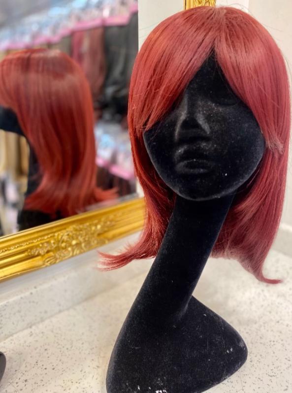 Red Sophia Mid Length Bob Style Wig